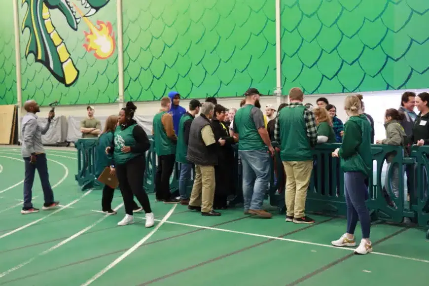 crowd of students at the secret service event